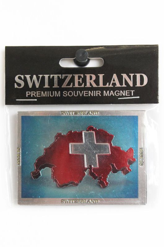 "Switzerland", silber geprägt und glitzernd, 7,5*5,5cm