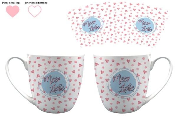 Tasse Becher "Meer Liebe" Streuherzen, Füllmenge 350ml