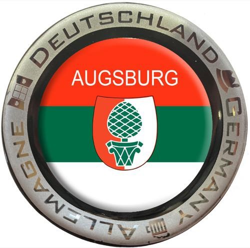 Magnet-Teller Keramik "Augsburg" Wappen, Ø65mm