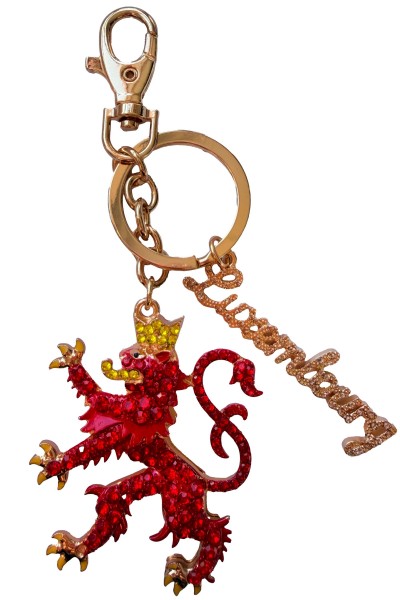 Löwe "Luxembourg" Strass Schlüsselkette, Metall, gold