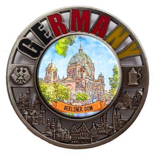 Metallmagnet "Berlin" GERMANY Durchbruch, "Berliner Dom Skizze, rund