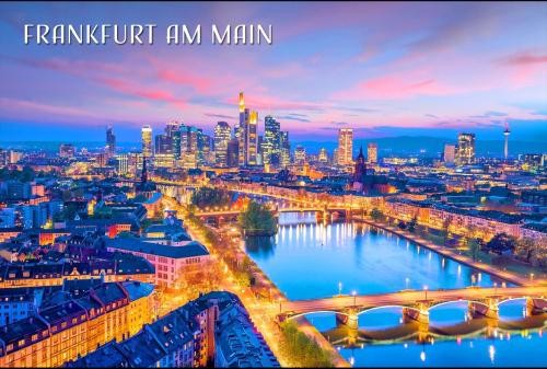 Postkarte A6 "Frankfurt", Skyline Dämmerung 148*104mm, PKSF944