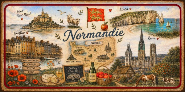 Flexibler PVC Magnet "Normandie" 12*6cm