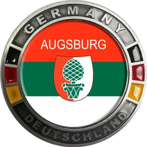 Metallmagnet GERMANY "Augsburg" flach rund, Wappen