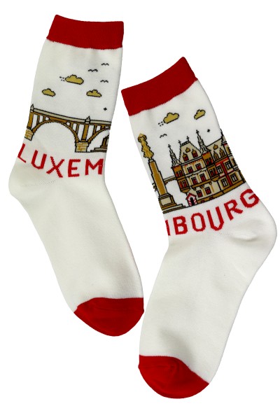 Sockenpaar "Luxembourg", Größe: 35-41, creme, Skyline, 80%Baumwolle, 18%Polyamid