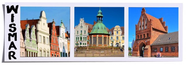 Fotomagnet "Wismar" 40*115mm, 3 Bilder auf Papier