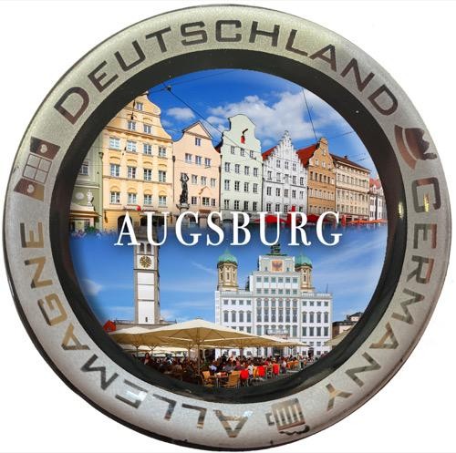 Magnet-Teller Keramik "Augsburg" Maximilianstraße, Ø65mm