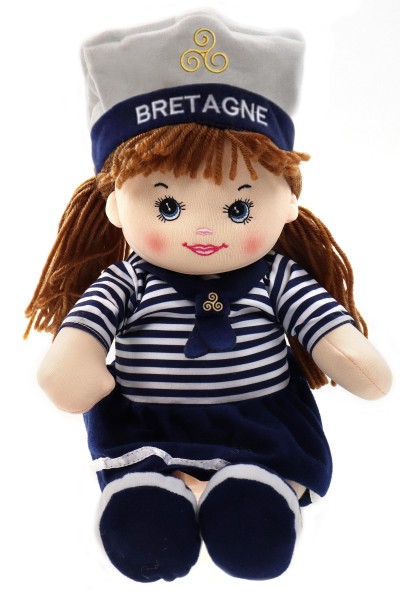 Kuschelpuppe marine Mädchen "Bretagne" zum Hängen, sitzend 25cm