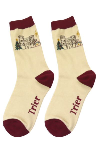 Sockenpaar "Trier" Porta Nigra Weihnachten, Größe: 35-41, 80%Baumwolle