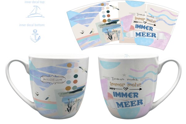 Tasse Becher "Immer mehr, immer mehr, immer Meer", Füllmenge 350ml