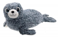 50cm Plüsch Robbe, Seehund, Schlupflider, grau weiß, blaue Glitzeraugen 50cm Plüsch Robbe, Seehund, Schlupflider, grau weiß, blaue Glitzeraugen
