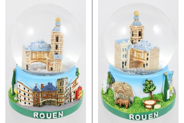 65mm Schneekugel &quot;Rouen - Gros Horloge&quot;