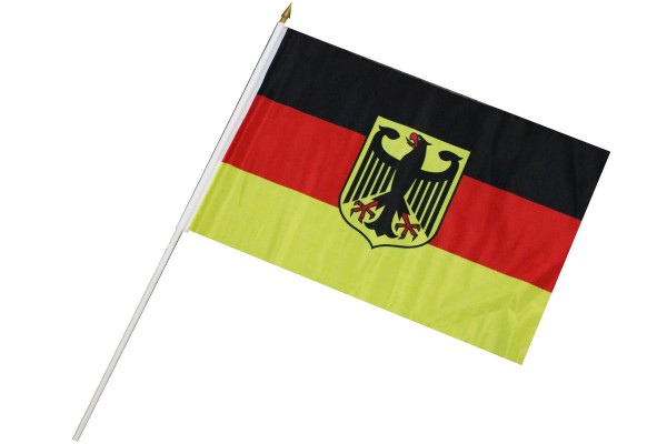 Flagge &quot;Deutschland mit Adler&quot; Holzstab 30*45cm